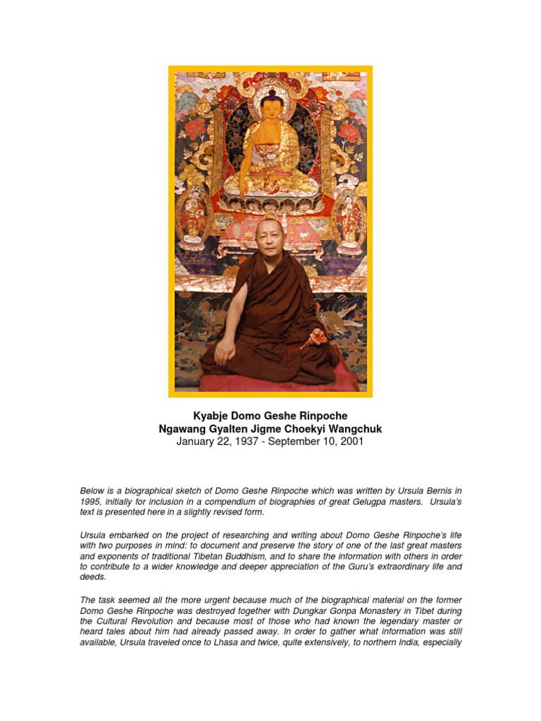 Kyabje Domo Geshe Rinpoche | PDF