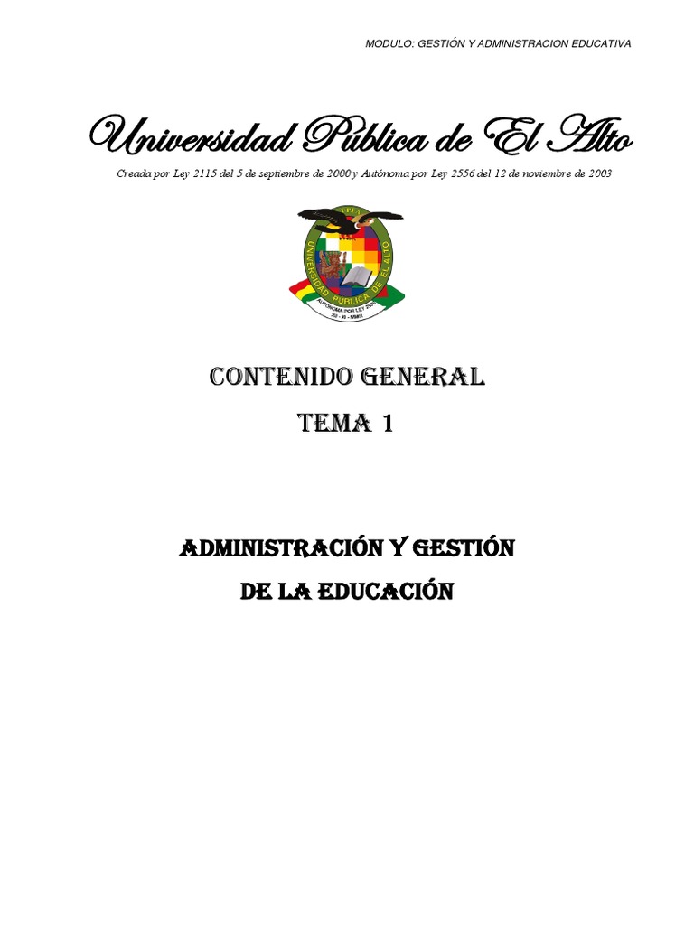 Gestión y Administración Educativa | PDF | Planificación | Plan de estudios