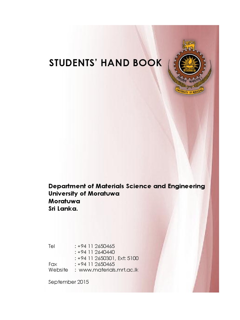 Materials Engineering Student Handbook | PDF | Materials Science ...