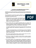 Industrias El Cisne S.A.C. Instrucciones de Uso y Garantía - Colchones PDF