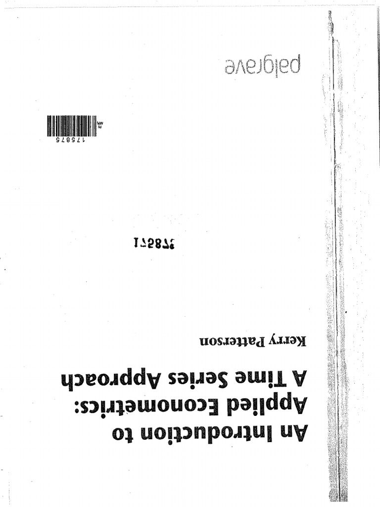 Kerry Patterson An Introduction To Applied Ecnometrics A Time Series