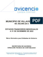 Estados financieros individuales del Municipio de Villavicencio a diciembre 2022