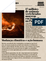 17 milhões de animais morrem em incêndios no Pantanal em 2020