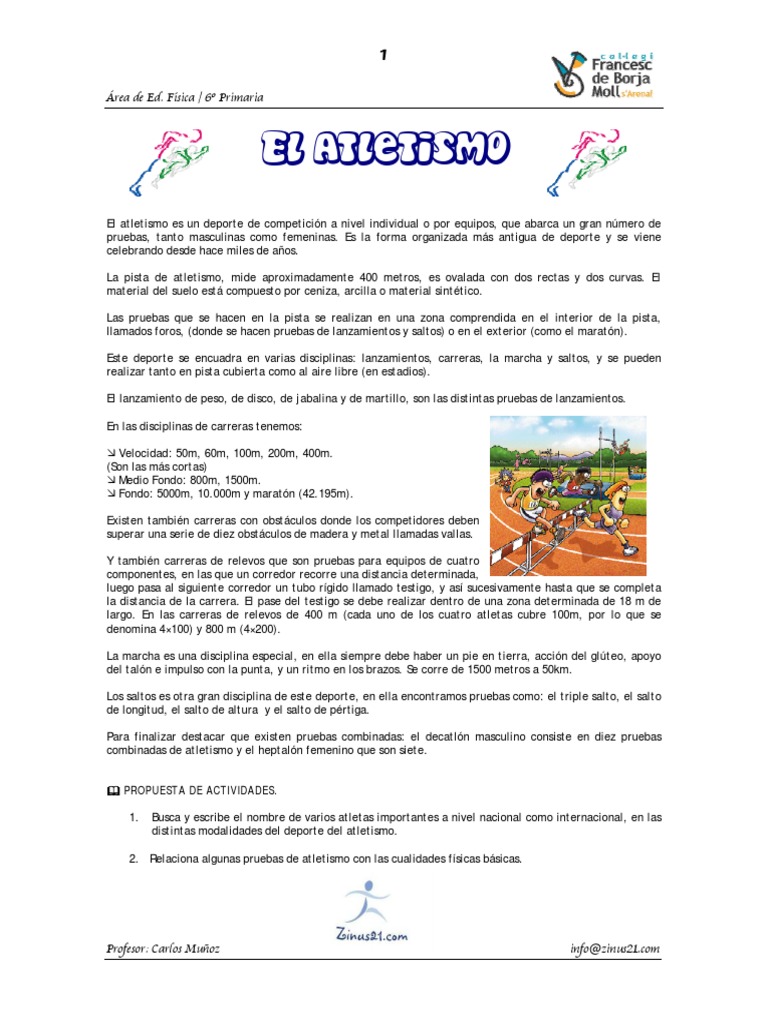 El Atletismo PDF | PDF | Deporte del atletismo | Juegos de habilidad física