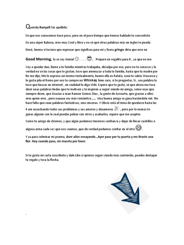 Carta de amistad y regalos divertidos | PDF