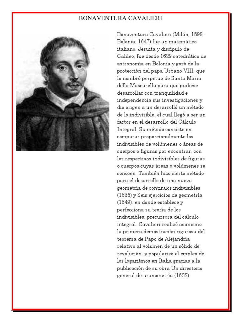 Bonaventura Cavalieri PDF PDF