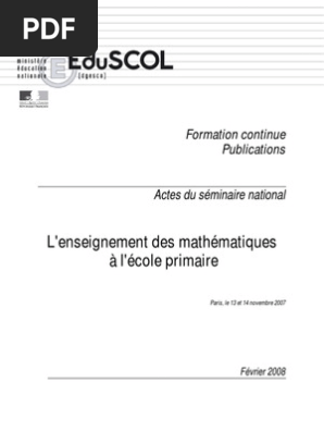 actes maths primaire pdf enseignement des mathematiques science