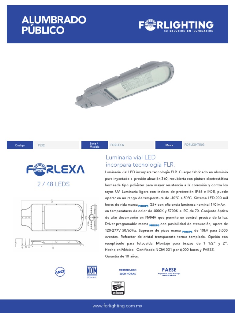 Luminaria Forlexa 100W LED Vial | PDF | Diodo emisor de luz ...