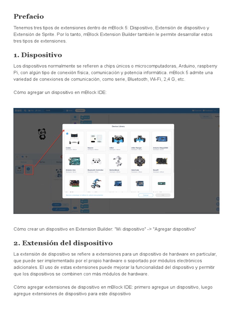 17 Tipos de Extensión - Documentación de Mblock Extension Builder ...