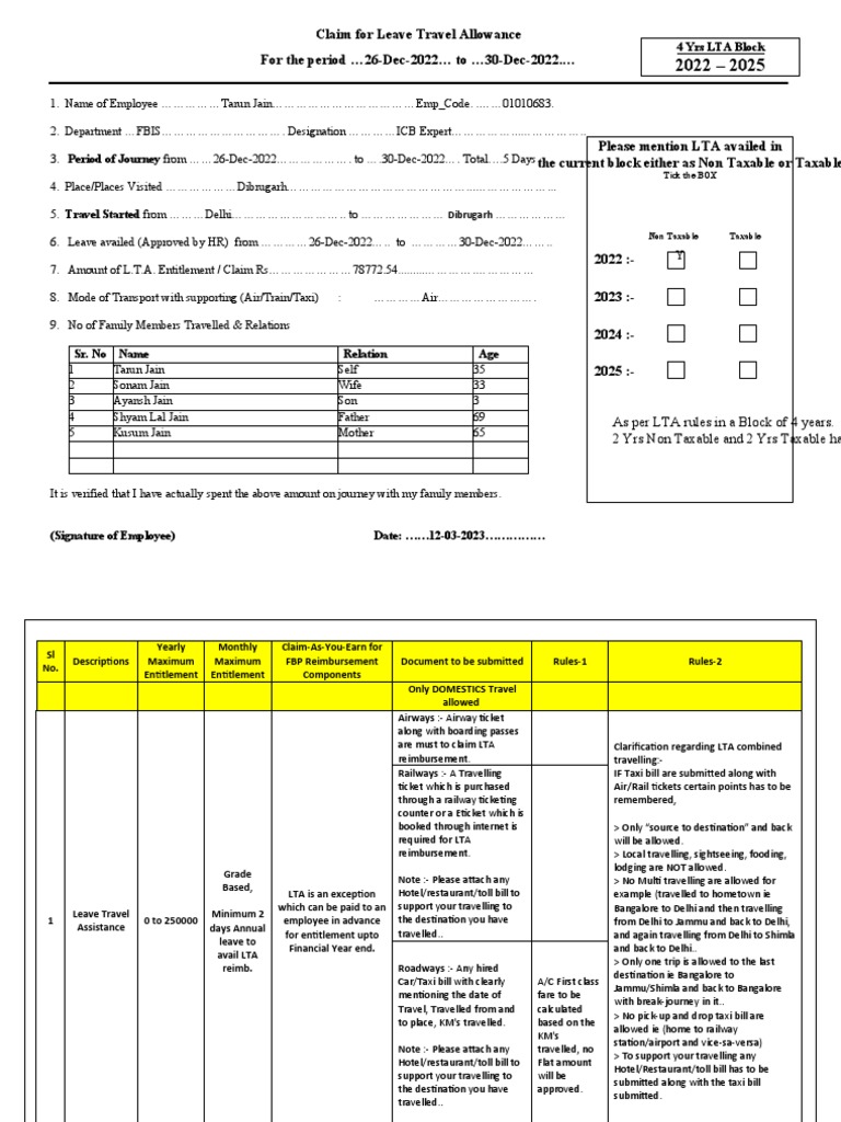 LTA Form Block Year 20222025 Keysight PDF Transport Service