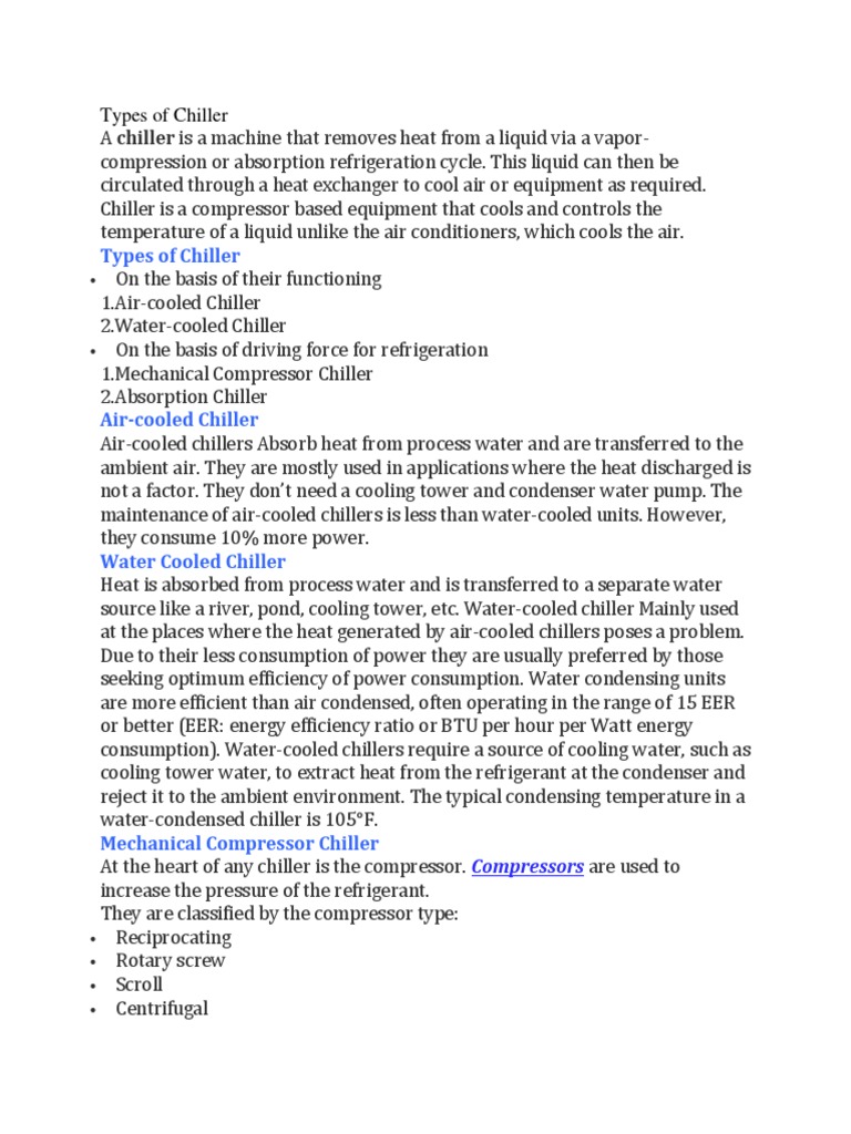 Chiller intelligence overview