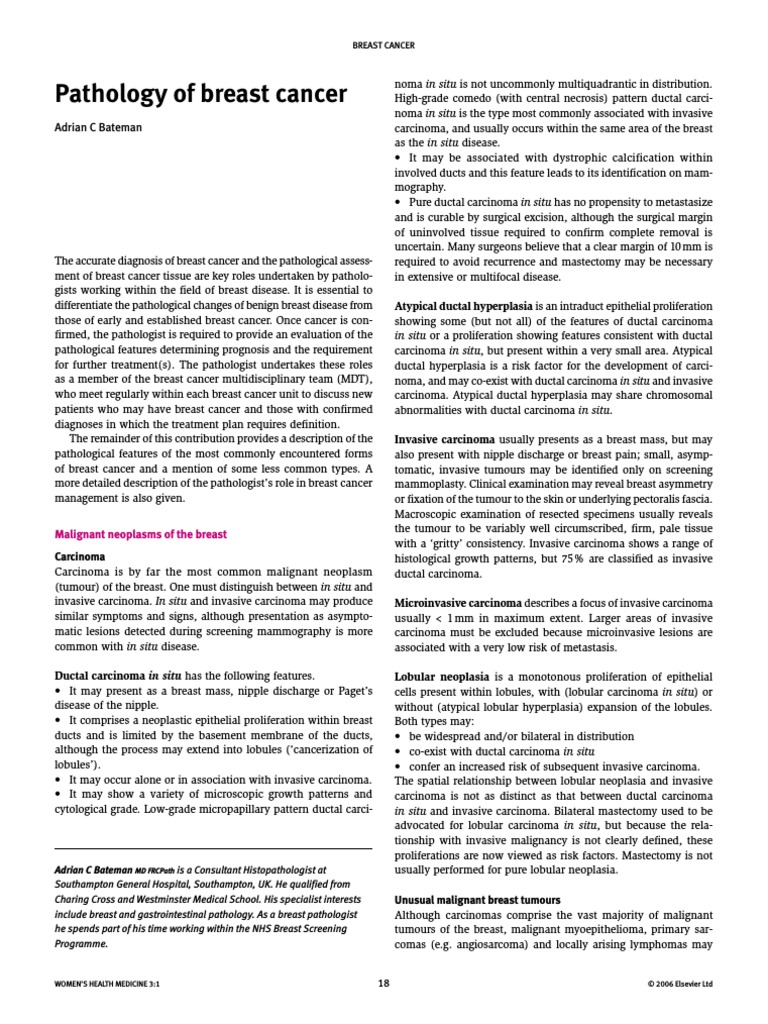 Pathology of breast cancer pdf breast cancer carcinoma