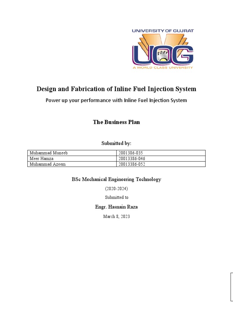 Design and Fabrication of Inline Fuel Injection System | PDF | Throttle ...