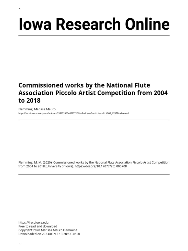 NATIONAL FLUTE ASSOCIATION COMPETITION intelligence overview