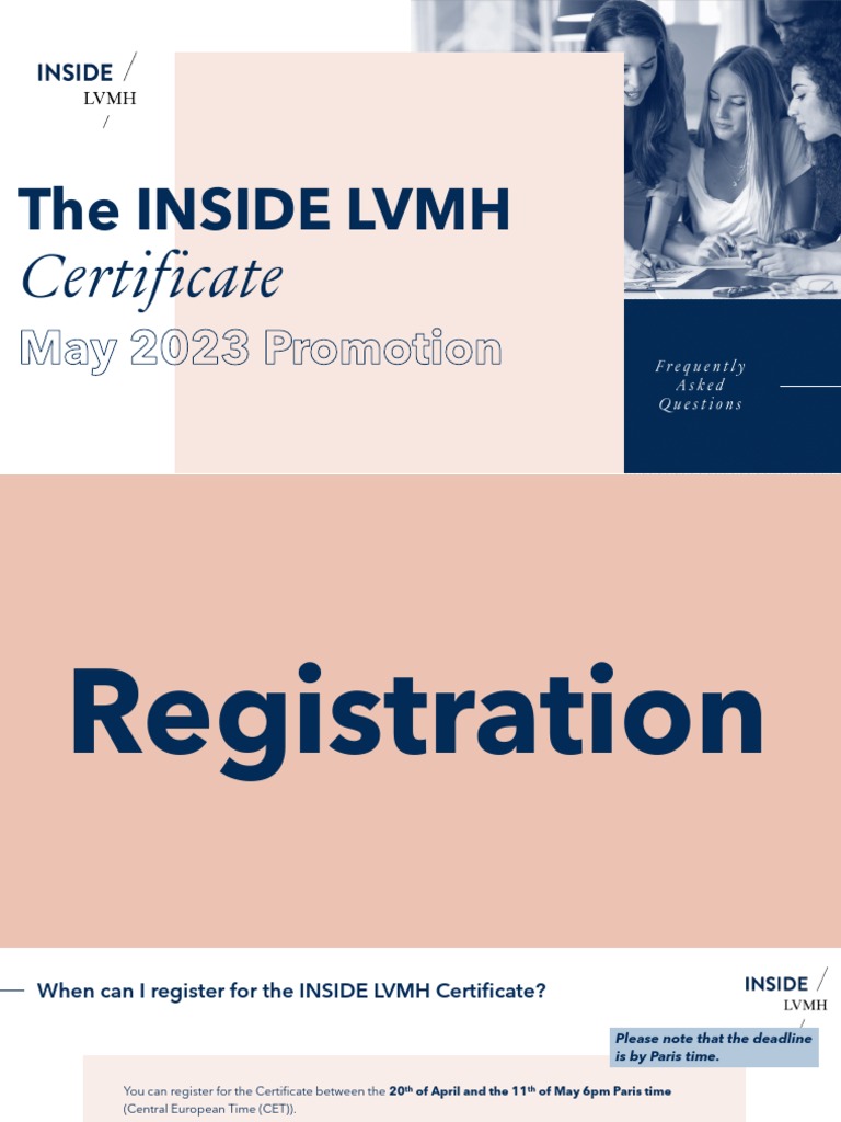 INSIDE LVMH Certificate Registration 2023 | PDF | Career & Growth