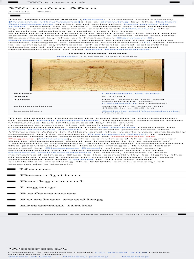 Vitruvian Man - Wikipedia PDF | PDF | Renaissance | Aesthetics