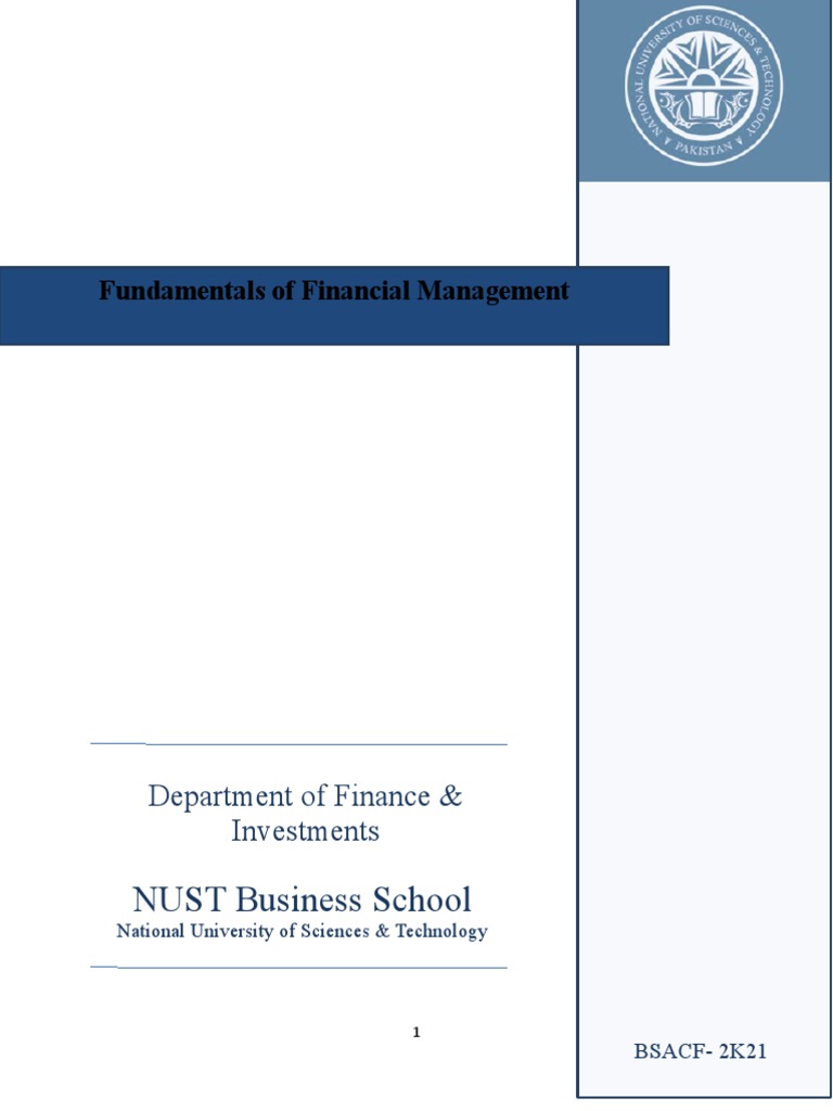 Financial Management Course Outline BSACF 2K21 PDF Capital Structure Valuation (Finance)