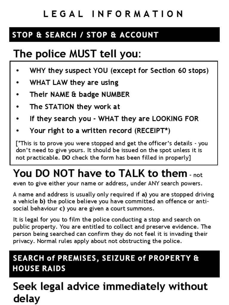 Know Your Rights During Police Stops | PDF | Justice | Crime & Violence