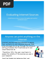 Evaluating Internet Sources