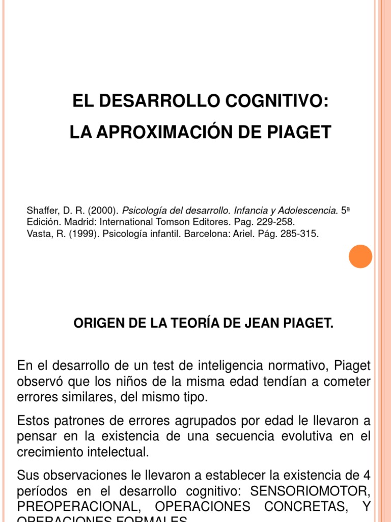 Etapas del desarrollo cognitivo de Piaget | PDF | Pensamiento ...