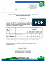 Certificacion REPORTE VACUNACION COVID 22 Septiembre PDF