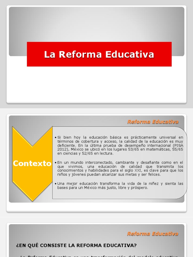 Reforma Educativa en México | PDF | Evaluación | Educación de la ...