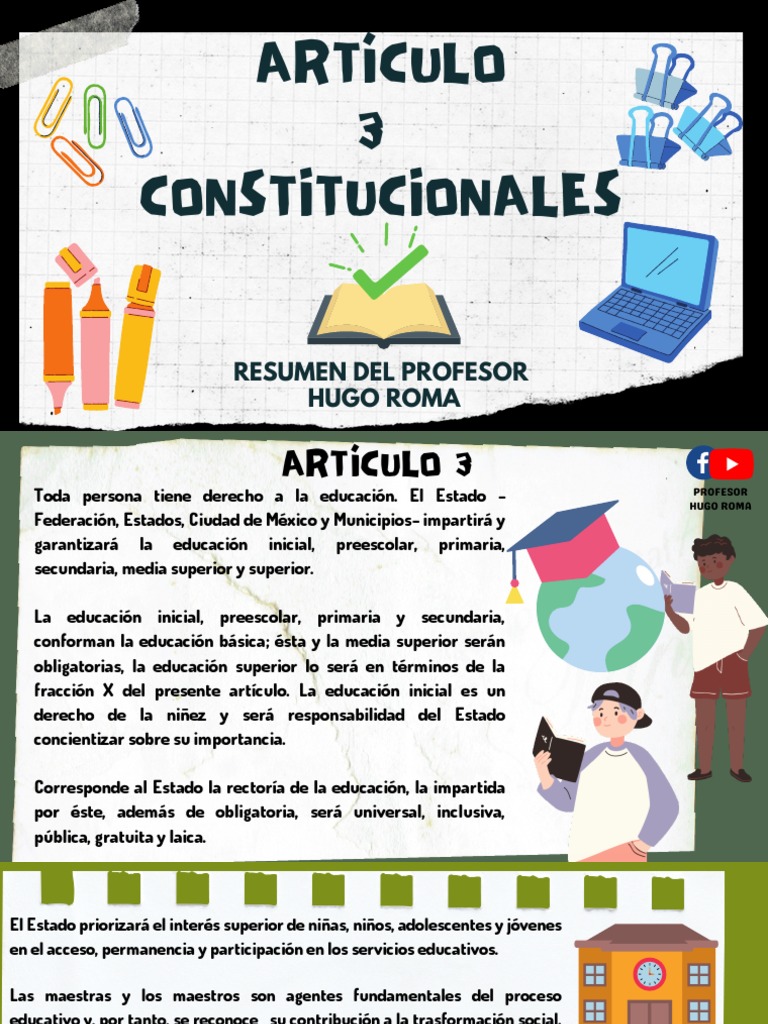 Resumen del Artículo 3 de Educación | PDF | Educación de la primera