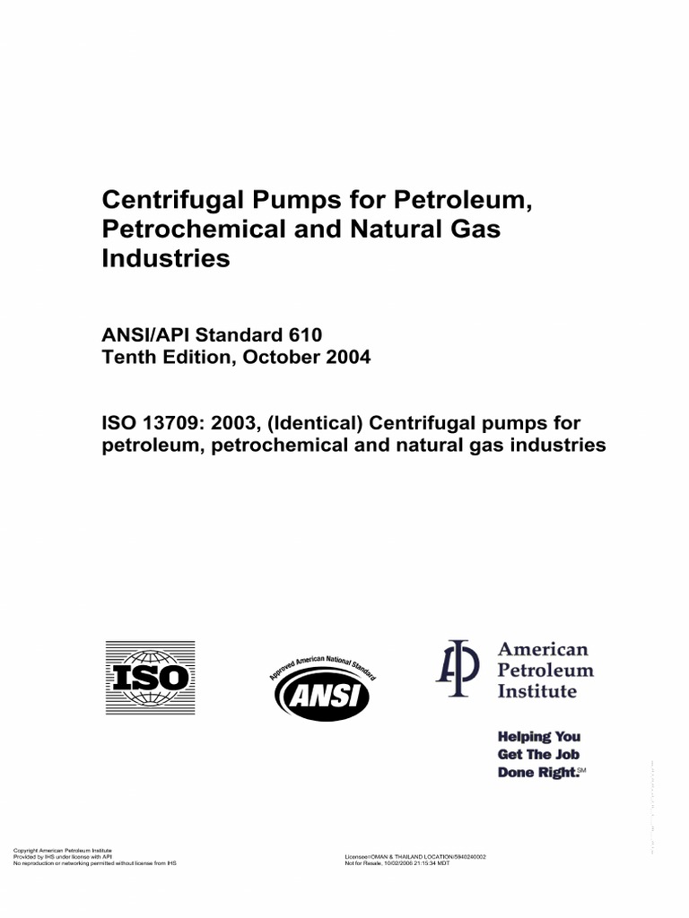 Centrifugal Pumps For Petroleum, PDF | PDF