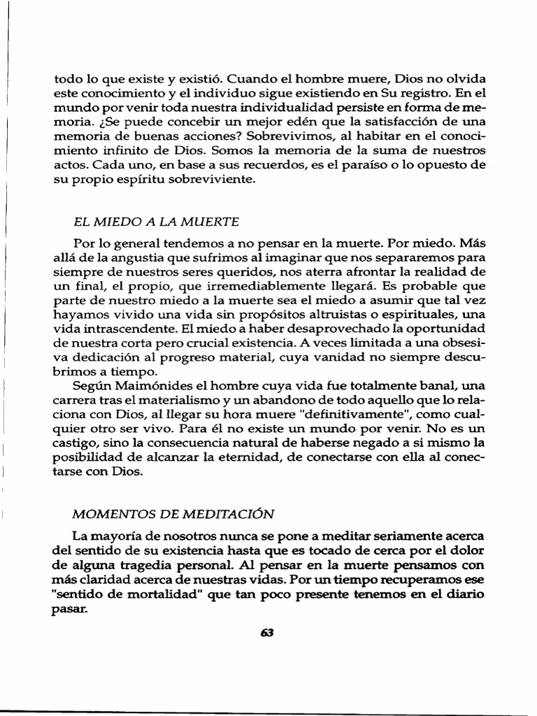 Miedo a la Muerte y la Memoria Divina | PDF