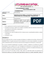 Acta de Sencibilizacion Uso de Las Redes Informaticas en Los Niños y Niñas