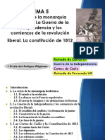 TEMA 5 Crisis de La Monarquía Borbónica PDF