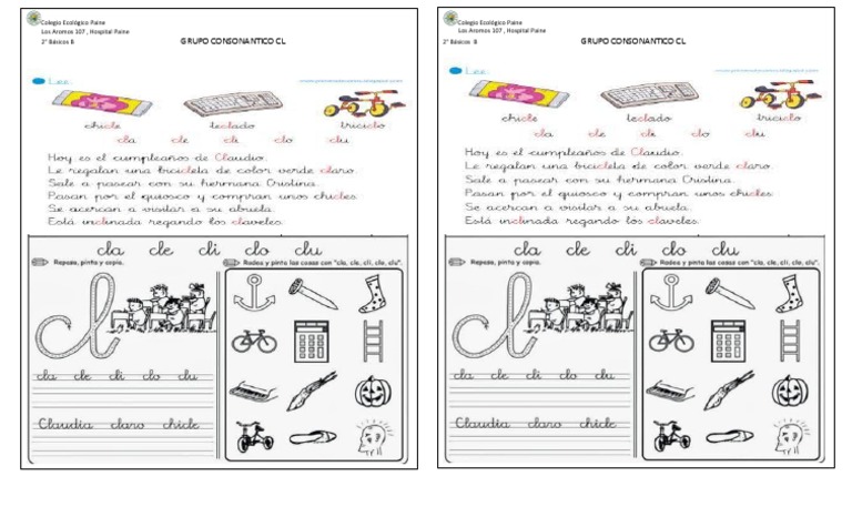 Grupo Consonantico CL | PDF