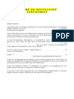 Lettre de Motivation Parcoursup