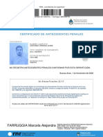 Certificado Antecedentes. Castagno