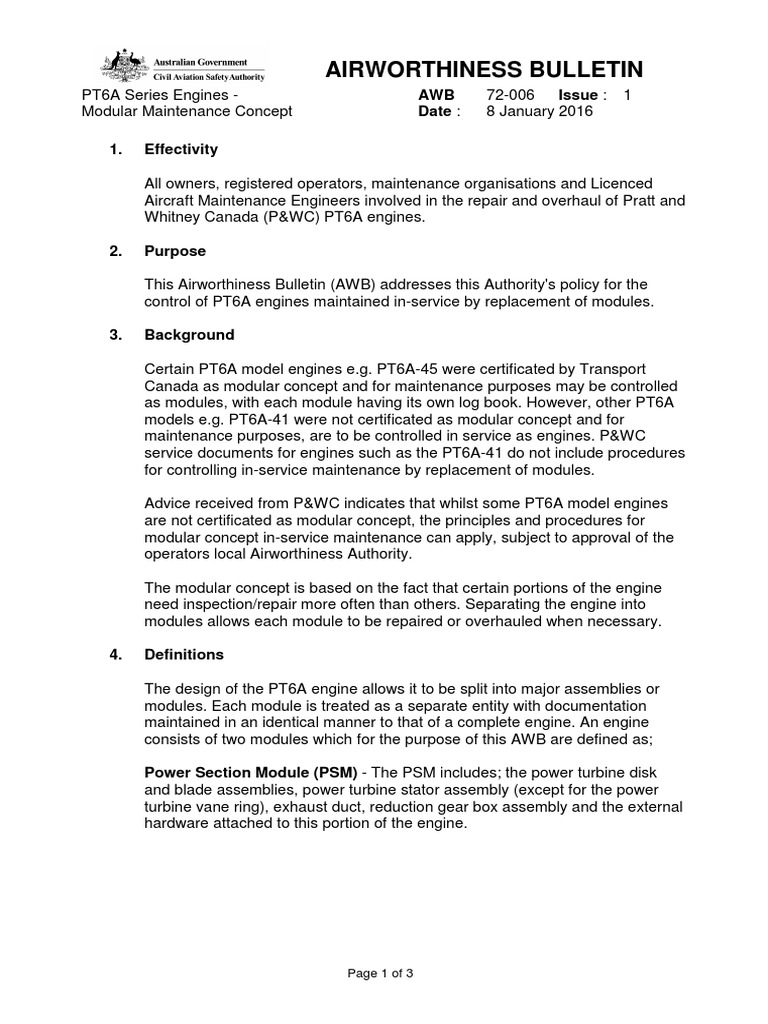 Pt6a Engine Modular Maintenance Guide Pdf Turbine Machines