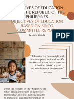 Objectives of Education Under The Republic of The Philippines