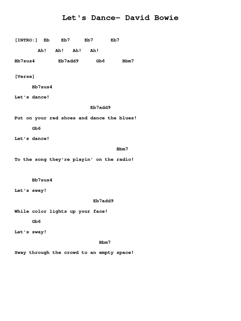 Let's Dance - David Bowie PDF | PDF