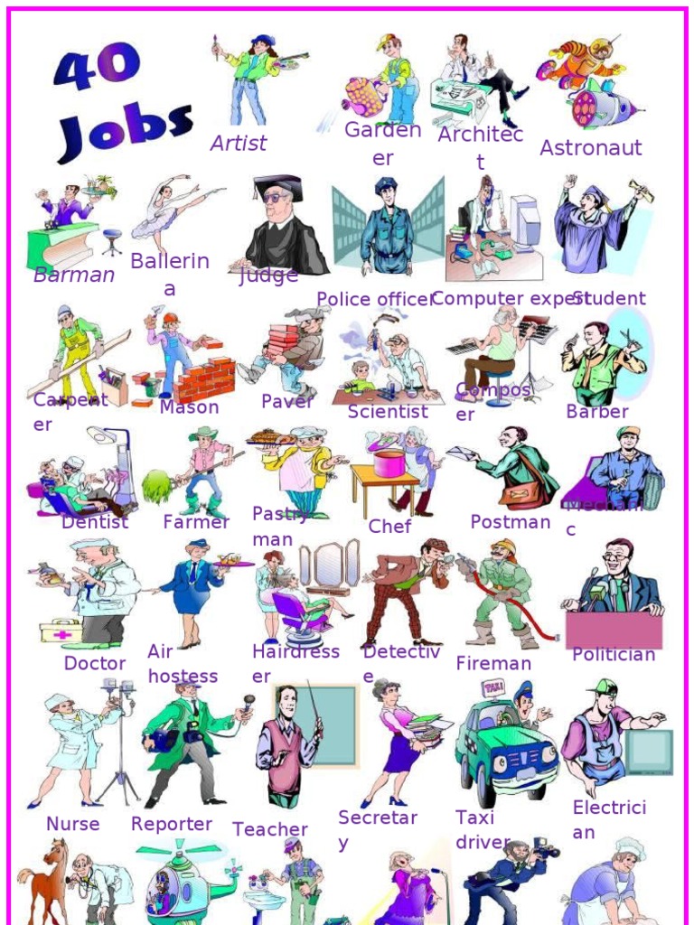 40 Jobs and Occupations Puzzle | PDF