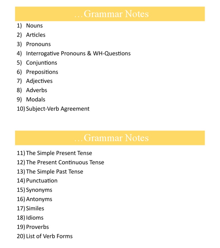 Grammar Notes Pdf – English Grammar Pdf Free – NLKTKQ