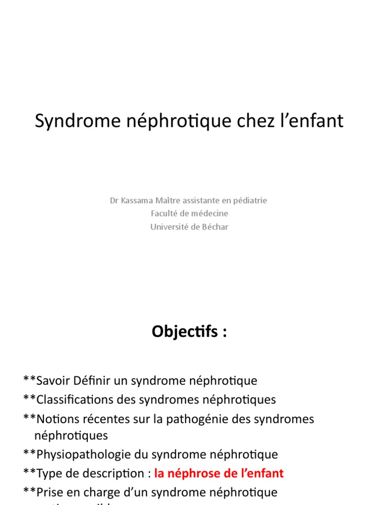 18-Syndrome Néphrotique Chez L'enfant Fevrier 2023.ppsx | PDF ...