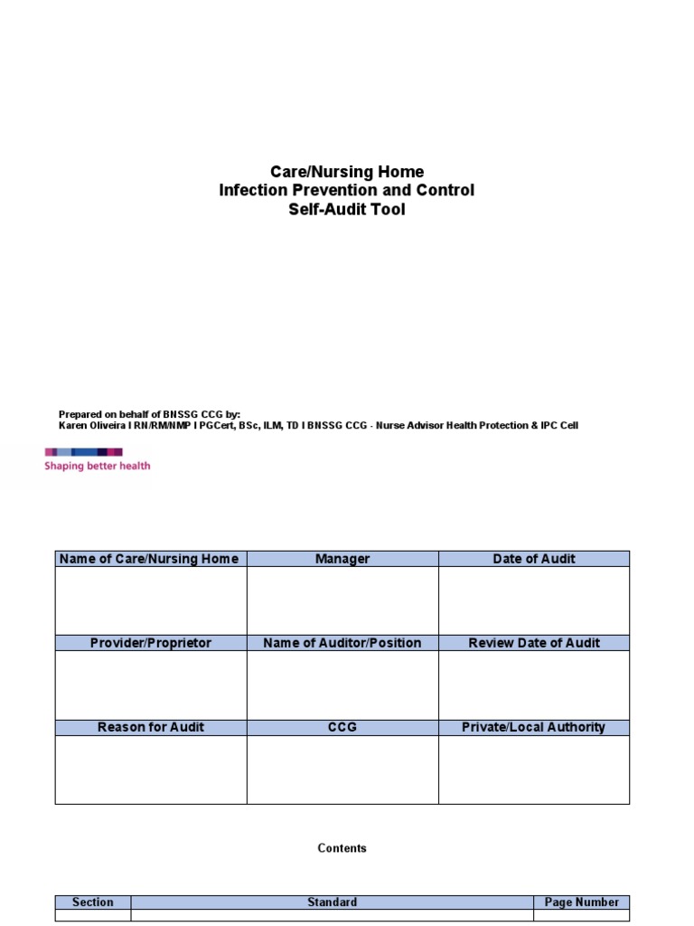 Care Home Infection Audit Tool | PDF | Hand Washing | Bathroom