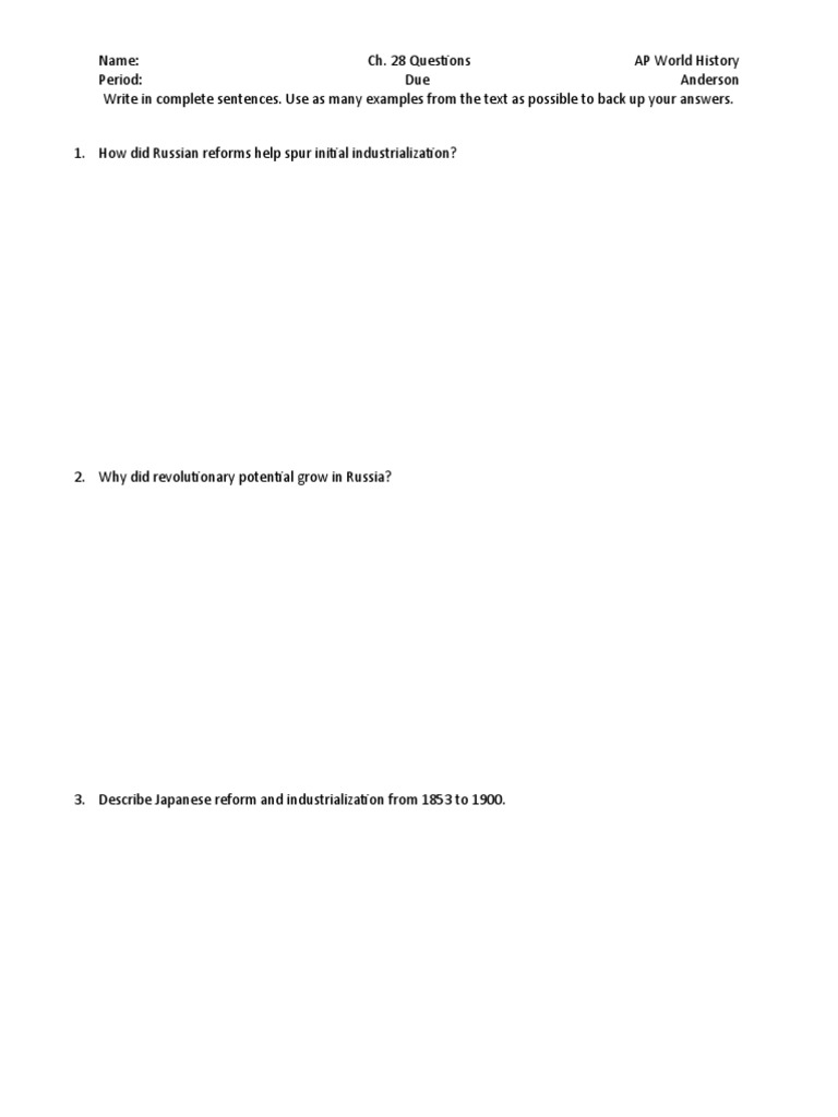 Ch. 28 Questions | PDF | Travel