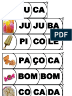 Sílabas Móveis Lista de Doces Da Cantiga Borboletinha