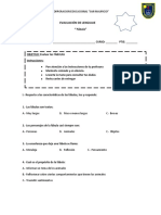 EVALUACIÒN DE LENGUAJE Las Fabulas