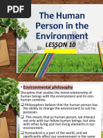 The Human Person in The Environment: Lesson 10