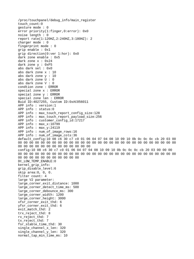Touchpanel Debug Info Overview | PDF | Computing | Computer Engineering