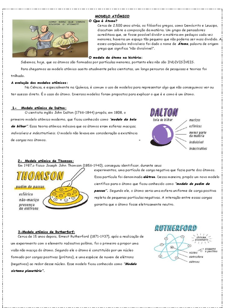 Modelos Atomicos Pdf átomos Núcleo Atômico