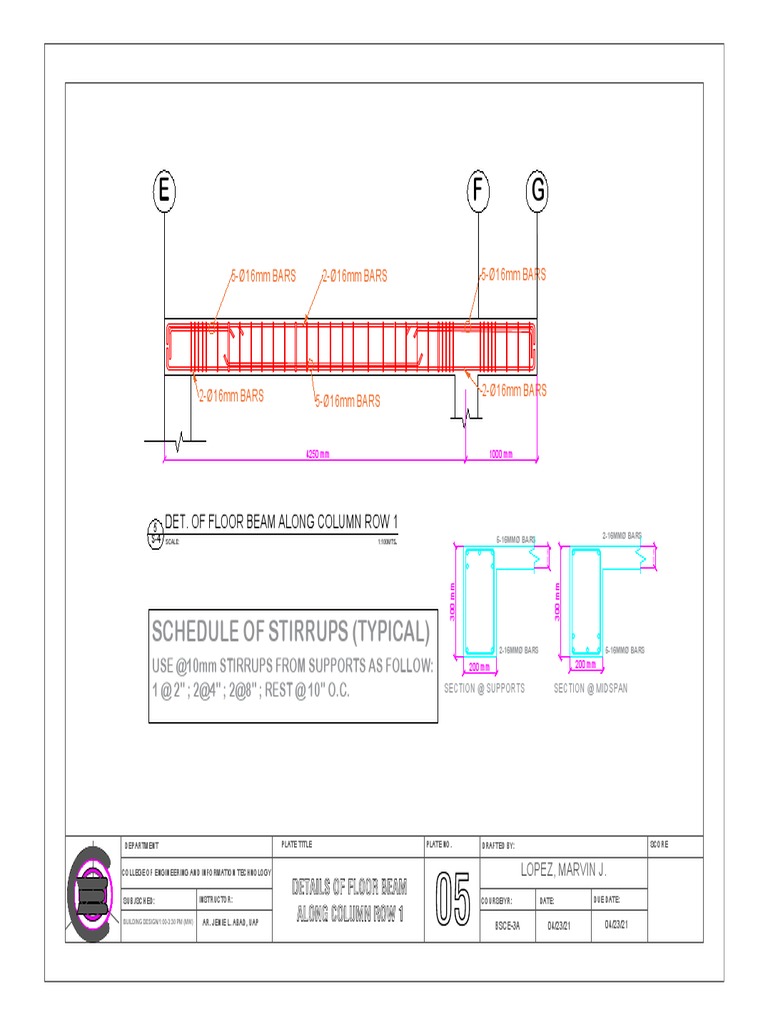 Floor Beam Details and Layout | PDF