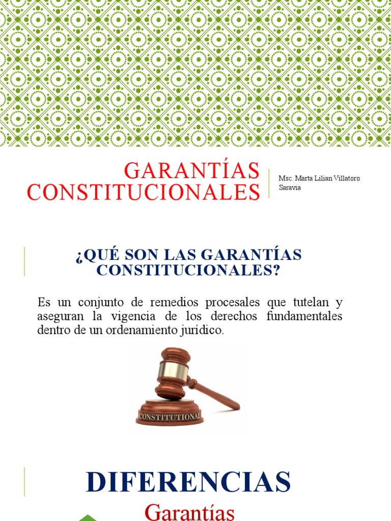 Garantías Constitucionales Básicas | PDF | Derecho Constitucional ...