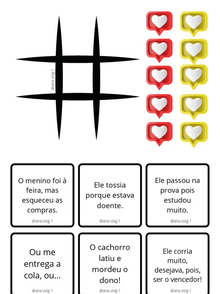 Jogo Da Velha Orações Coordenadas | PDF